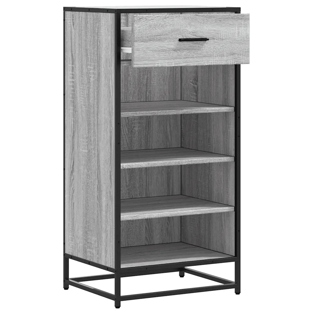 Scarpiera-Scaffale per scarpe Grigio Sonoma 48x38x97,5 cm in Legno Multistrato 723562