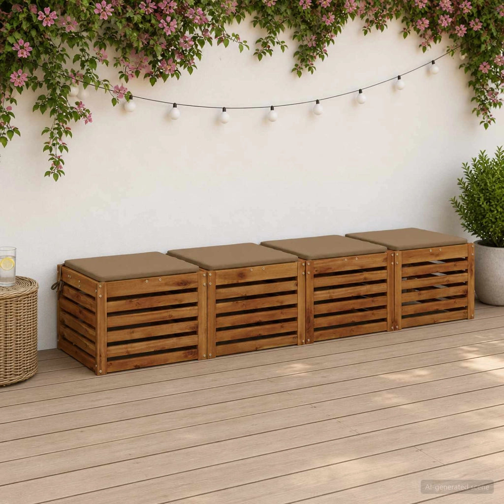 Cuscini per Sedia in 4 Pezzi SOEST 4 pz 100% Poliestere Tortora 944437
