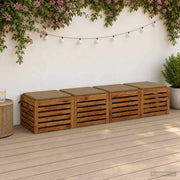 Cuscini per Sedia in 4 Pezzi SOEST 4 pz 100% Poliestere Tortora 944437