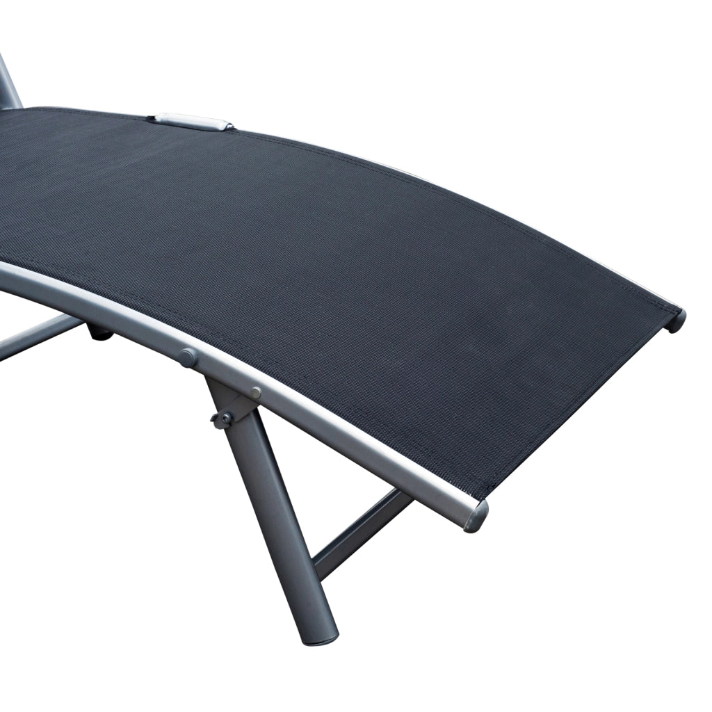 Lettino da giardino pieghevole con cuscino e schienale regolabile ¨C Zephmum ¨C Nero 165 kg