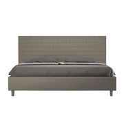 Letto matrimoniale king size con rete imbottito 190x200 similpelle cappuccino Sunny