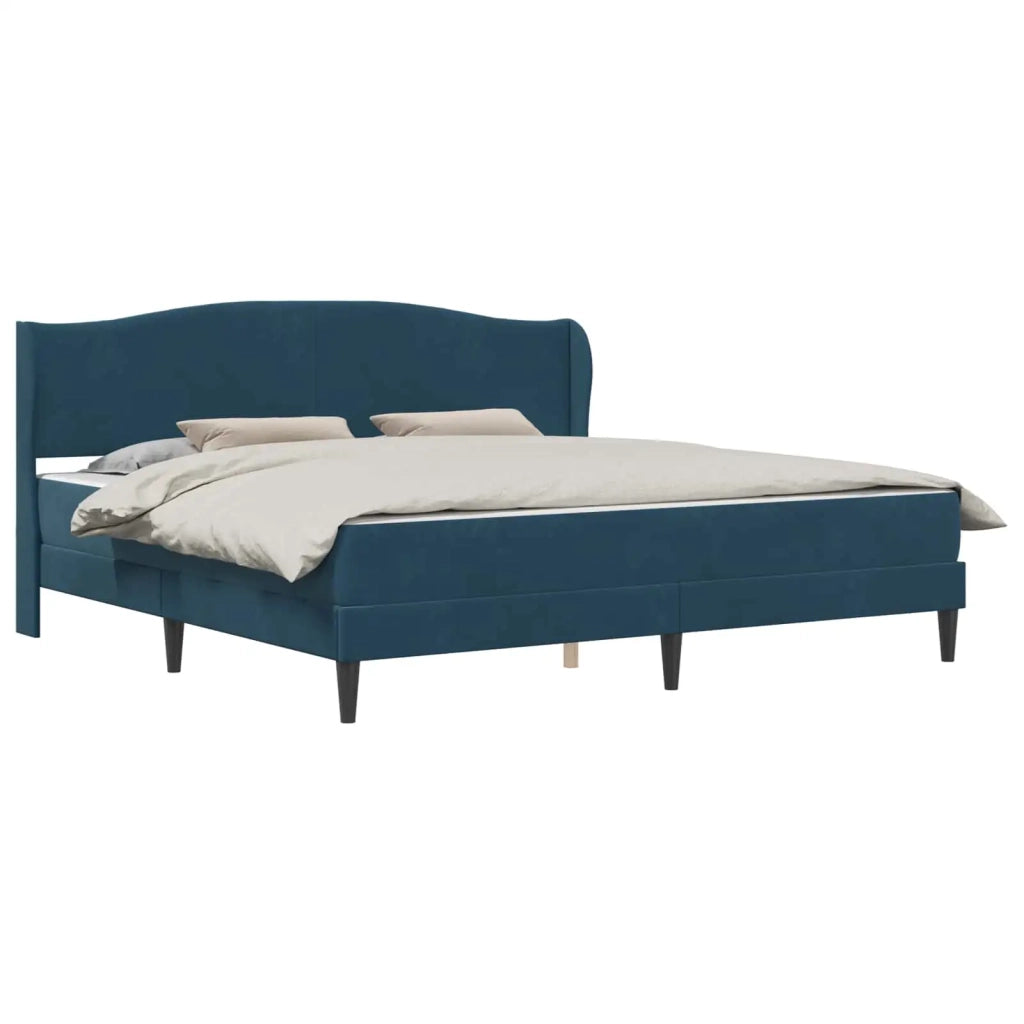 Struttura del letto con testiera Blu 200 x 200 cm Velluto