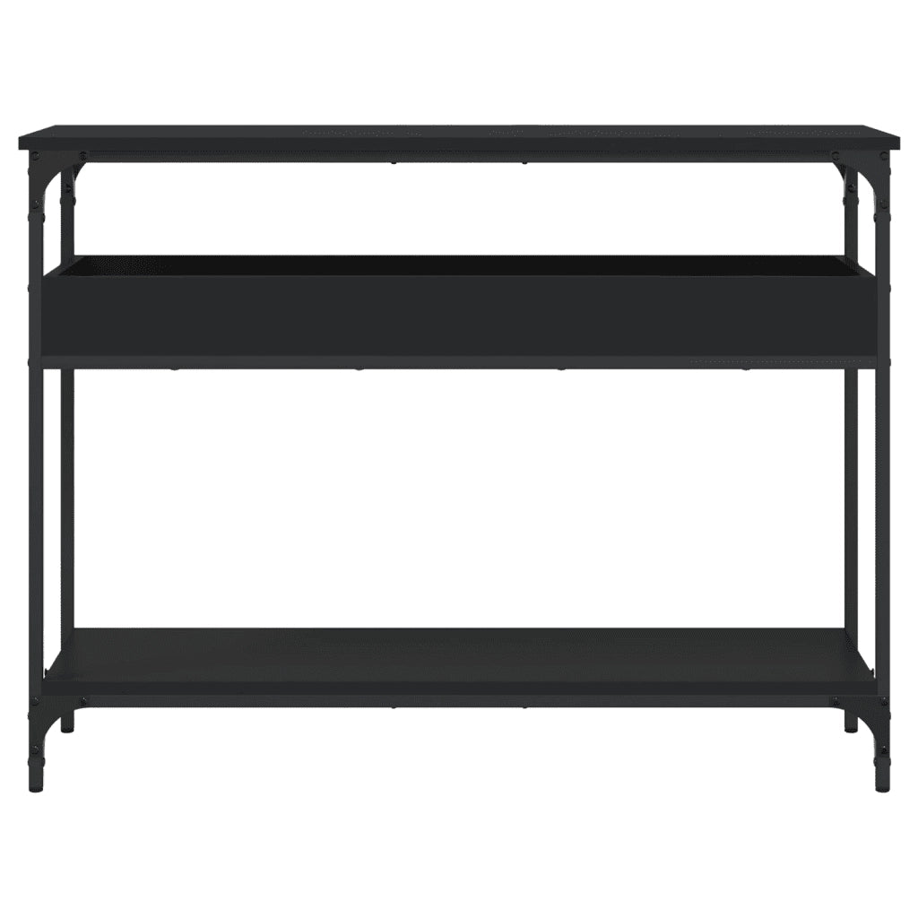 Tavolo Consolle con Ripiano Nero 100x29x75cm Legno Multistrato 837717
