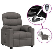 Poltrona | Sedia Relax Elettrica Reclinabile Grigio Scuro in Tessuto