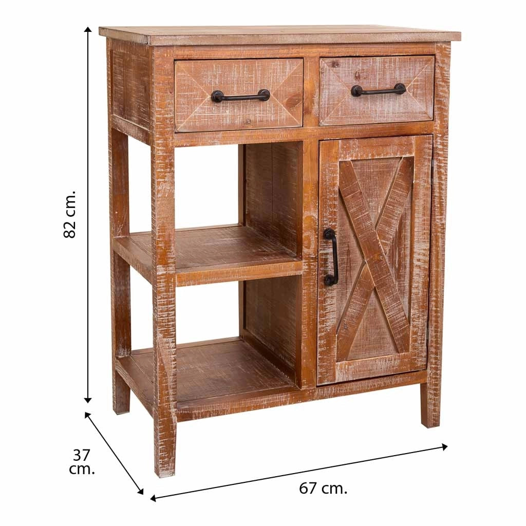 Mobile da ingresso in legno marrone 67x37x82h