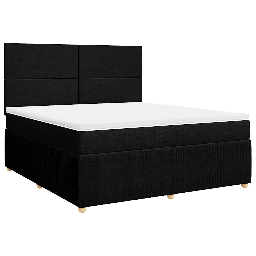 Giroletto a Molle con Materasso Nero 180x200 cm in Tessuto 3294430