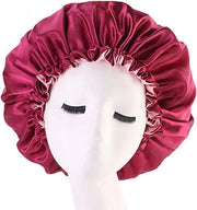 Cappuccio da sonno extra grande a doppia imbottitura reversibile regolabile - Burgundy + Shellpink