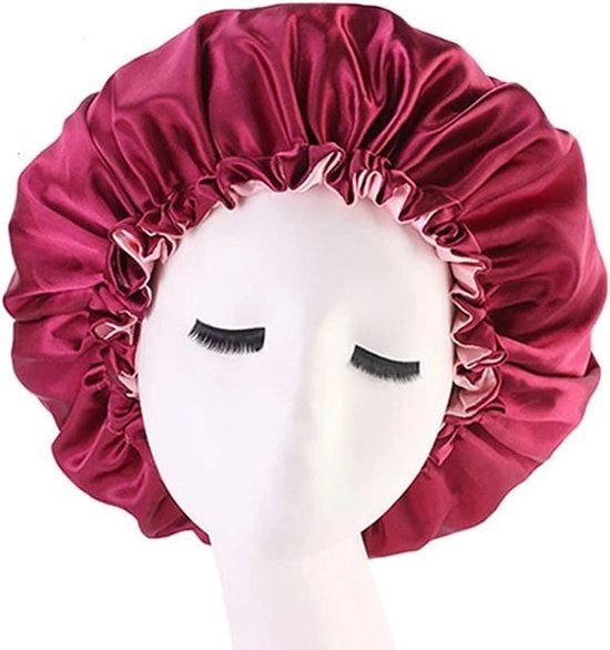 Cappuccio da sonno extra grande a doppia imbottitura reversibile regolabile - Burgundy + Shellpink