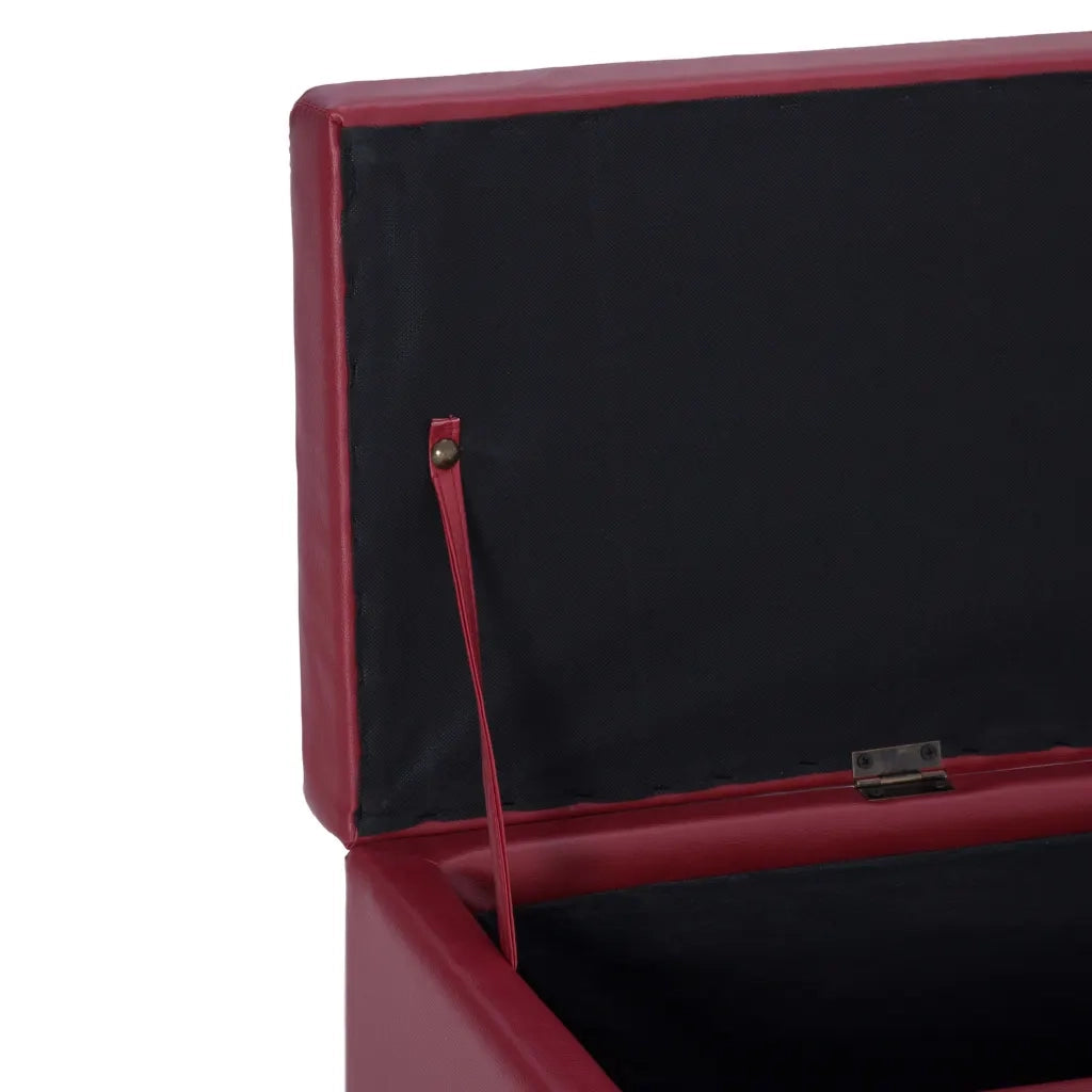 Panca con Vano Portaoggetti 116 cm Rosso Vino in Similpelle 281313