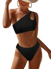 Set di bikini per donne - Disegno a due pezzi - Alta vita - Sostegno push-up - Ideale per spiaggia e piscina - Comodo e moda