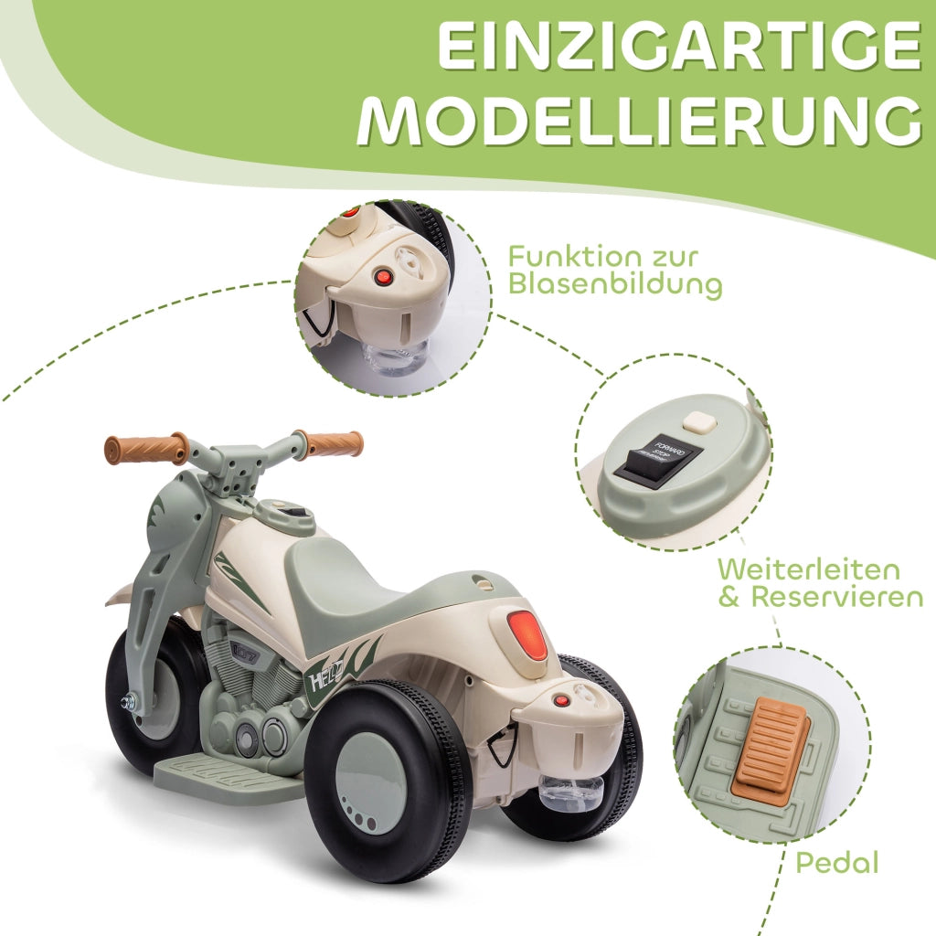 Motocicletta Elettrica per Bambini ¨C zephmum ¨C 6V con Musica e Bolle