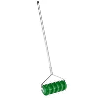 Rullo Aeratore per Prato con Punte e Manico Smontabile in Tre Pezzi, Verde