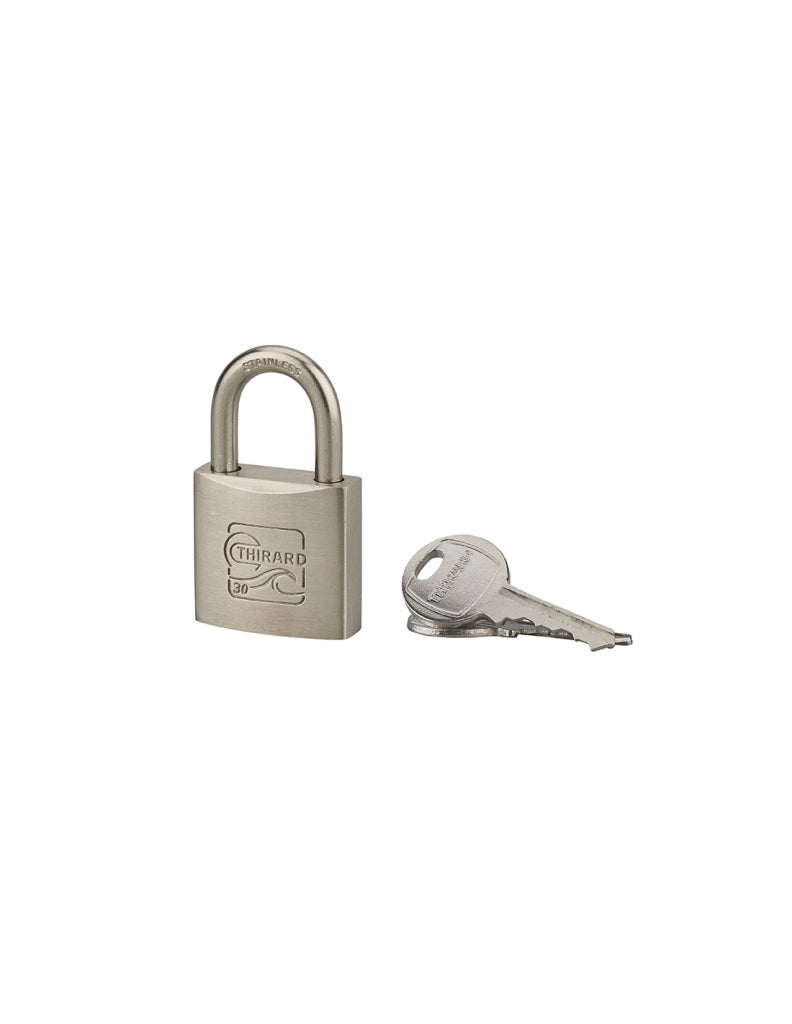 Lucchetto nautico Skipper, acciaio inox, marino, arco in acciaio inox, 30 mm, 2 chiavi - THIRARD