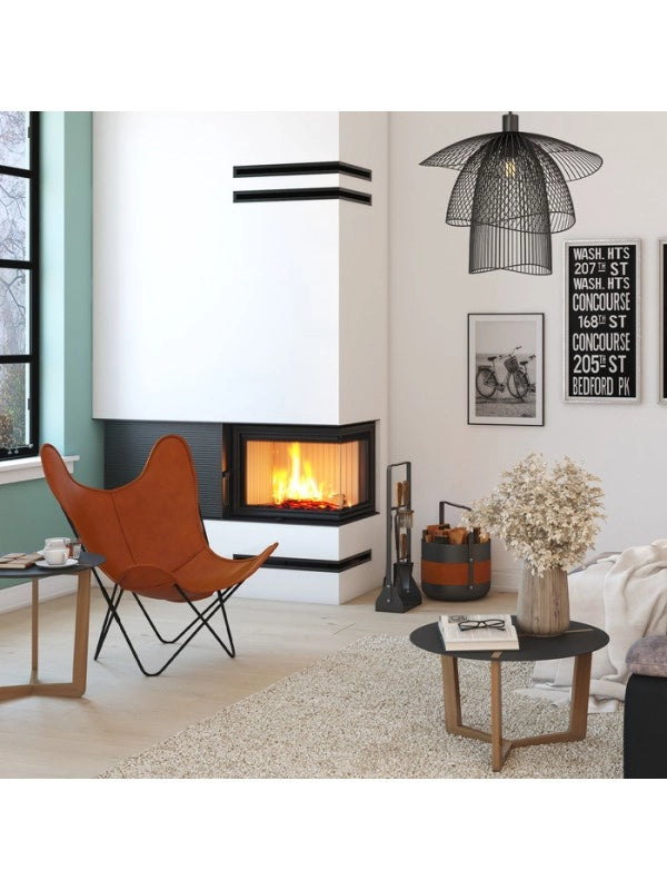 Caminetto ad angolo Inserto Apertura destra Nero Energy 65x50x47 (14,5 kW) ECO