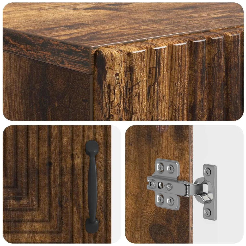 Mobile per scarpe HAARLEM 59,5 x 39,5 x 89,5 cm Rovere Fumo 896870
