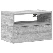 Comodino | Armadio da Notte | Mobiletto da notte a Muro Grigio Sonoma 45x26x28,5 cm
