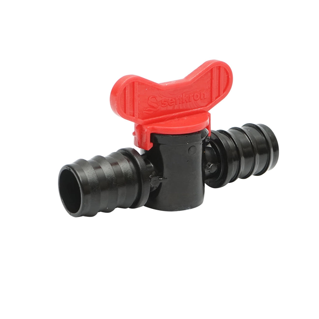 Rubinetto per tubo di gocciolamento uguale D25x25mm per sistemi di irrigazione.