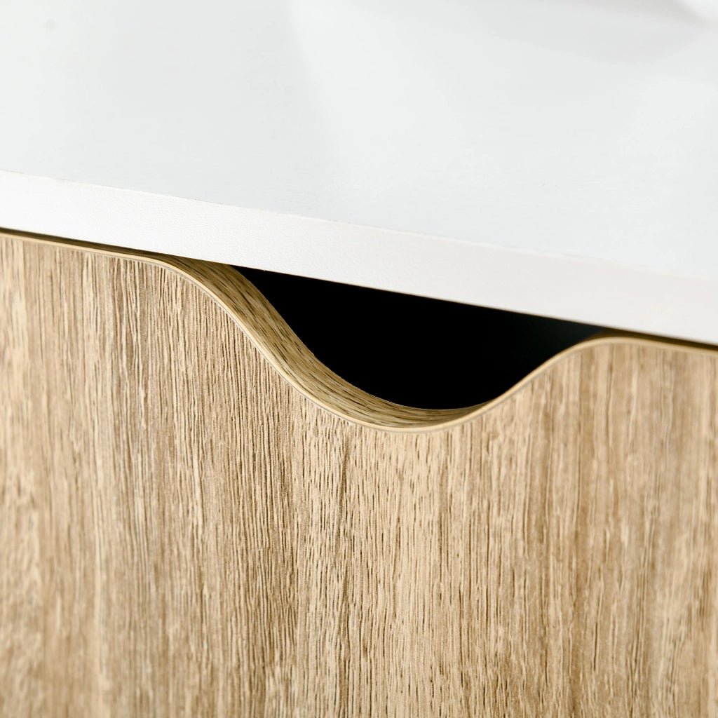 Libreria a scala con 3 ripiani e armadietto ¨C zephmum ¨C rovere e bianco 60x40x171