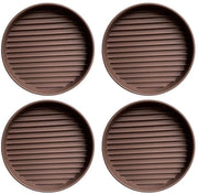 Coperchi con Ruote per Tavolo - 4 Pezzi - 5,1 cm Coperchio in Gomma Antiscivolo - Per Pavimento in Tappeto o Legno - Marrone - Gomma di Alta Qualità - Piastra di Protezione per Mobili