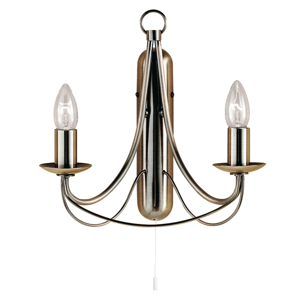 Applique Industrial-Nordico Maypole Acciaio Ottone 2 Luci E14
