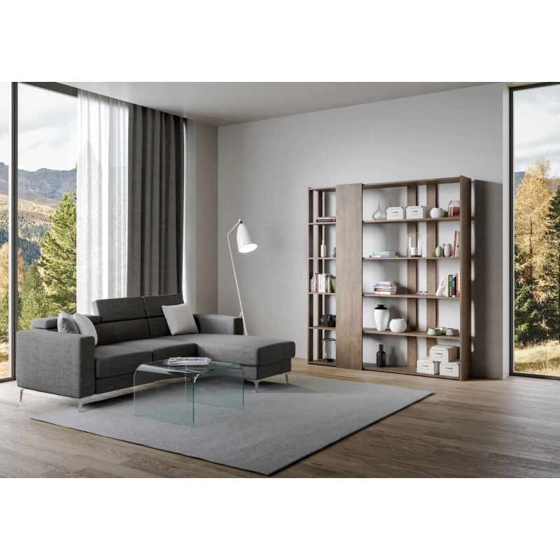 Composizione Libreria D Kato 6R 2 fianchi 4 fasce lunghe - Noce