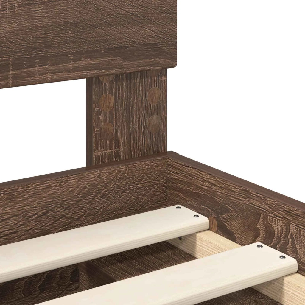 Struttura del letto Rovere Marrone 90 x 200 cm Pino massello 3409414