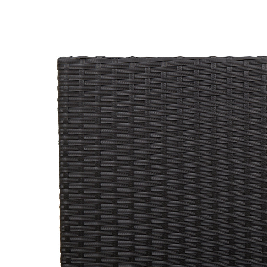 Sedie da Giardino Impilabili con Cuscini - Set di 2 Pezzi in Rattan Poliestere Nero