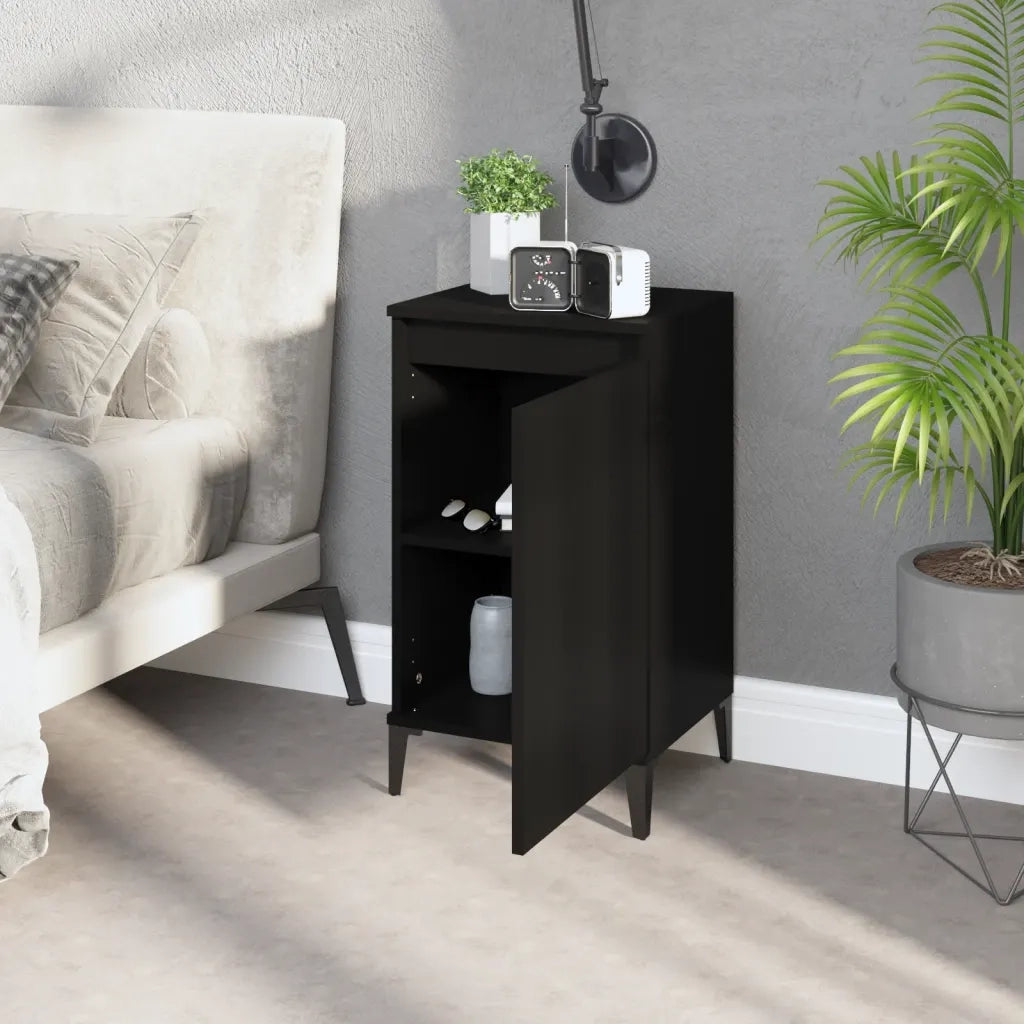 Comodini 2 pz Neri 40x35x70 cm in Legno Multistratocod mxl 78323