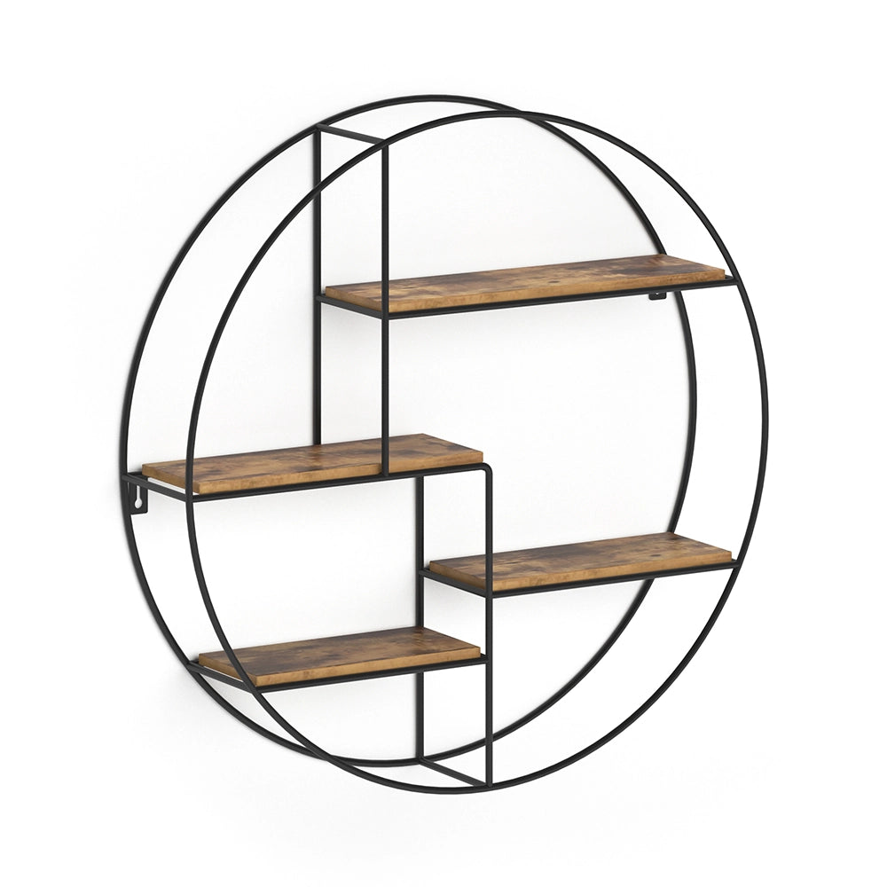 Vicco Libreria da parete Legno antico 55 x 55 cm Rotondo