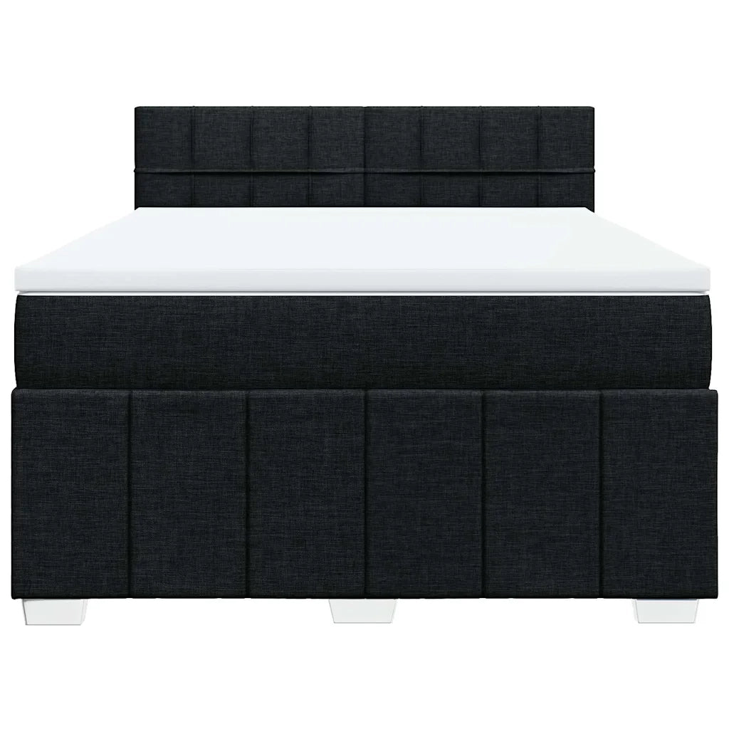 Giroletto a Molle con Materasso Nero 140x190 cm in Tessuto 3289365