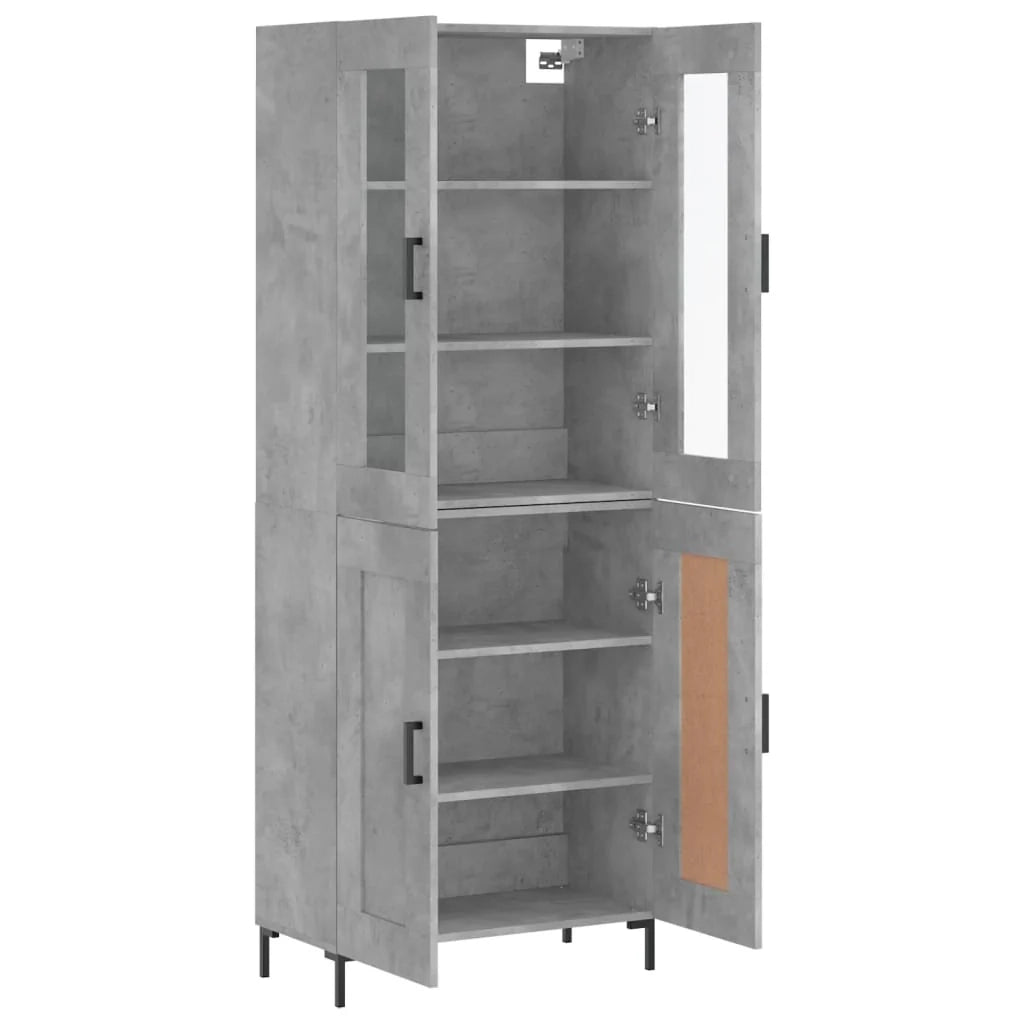 Buffet credenza cassettiera armadio mobile contenitore organizer cucina soggiorno salotto alto 69,5 x 34 x 180 cm legno ingegnerizzato grigio 02_0034630