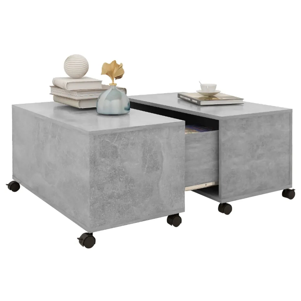 Tavolino da CaffÃ¨ Grigio Cemento 75x75x38 cm in Truciolato cod mxl 60432