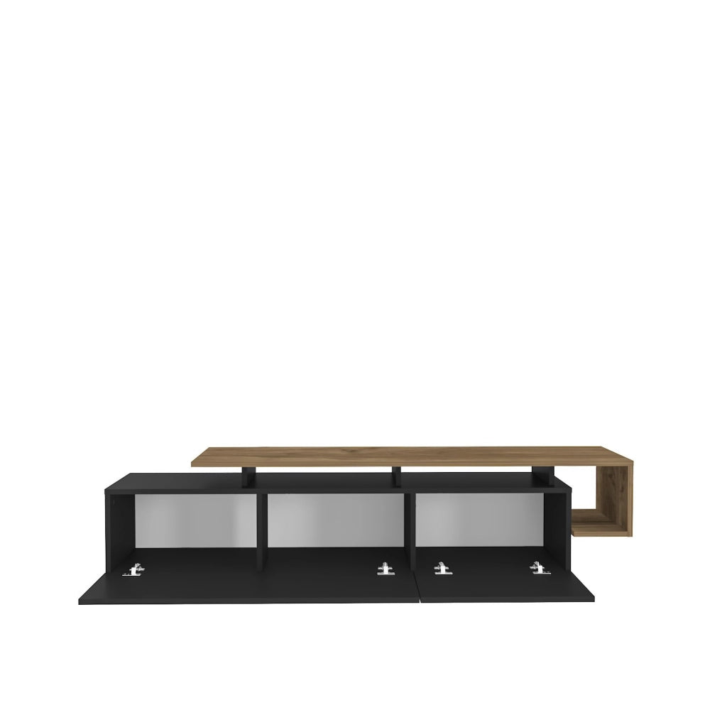 Porta TV in legno "Basak" - 180 x 40 x 46 cm - Nero