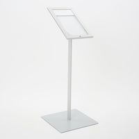 Espositore a Leggio con Piantana 29x47,7x2,3 cm in Alluminio Porta Menù Silver