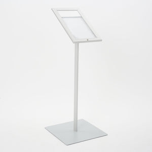 Espositore a Leggio con Piantana 29x47,7x2,3 cm in Alluminio Porta Menù Silver