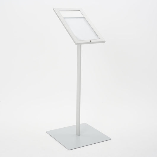 Espositore a Leggio con Piantana 29x47,7x2,3 cm in Alluminio Porta Menù Silver