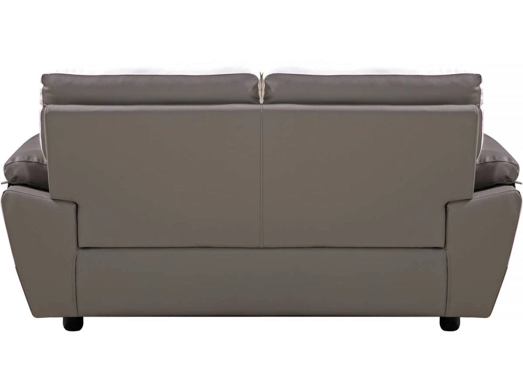 Divano fisso in pelle ricostituita e PVC " Dallas" - 169 x 88 x 90 cm - 2 posti a sedere - Grigio/bianco
