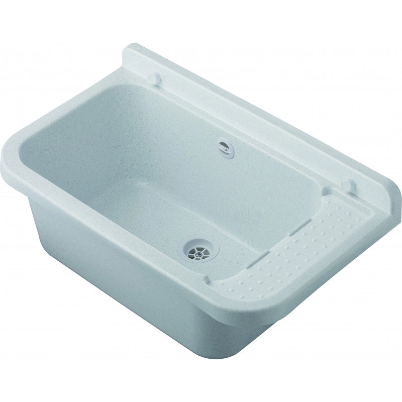 Pilozzo a muro da esterno 60x34 cm con troppopieno  Marmo  Giardino e garage  Kit di montaggio e scarico  Negrari