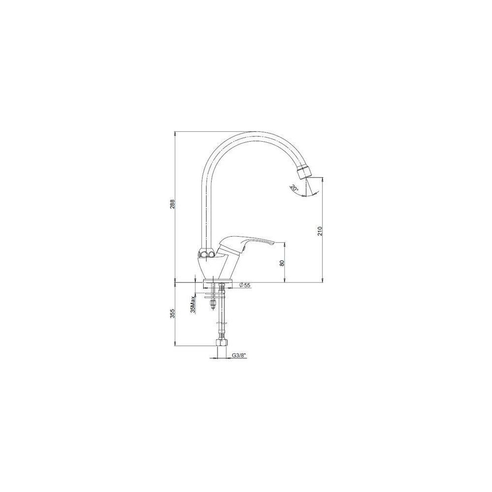 Trade Shop - Rubinetto Miscelatore Girevole Mobile Per Lavandino Lavello Cucina Kit Montaggio -