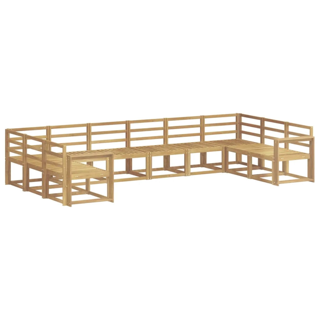 Set di divani da esterno 10 pcs Bianco Legno di Acacia Massello 3388293