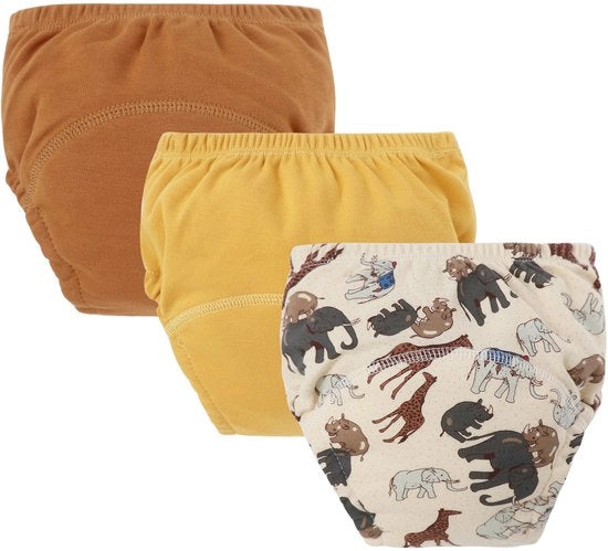 Set di 3 pezzi di biancheria intima per bambini - Pantaloncini di cotone per bambini - Pantaloncini per l'addestramento al water per bambini - Dischetti per bambini - Adatti per bambini di 6-12 kg