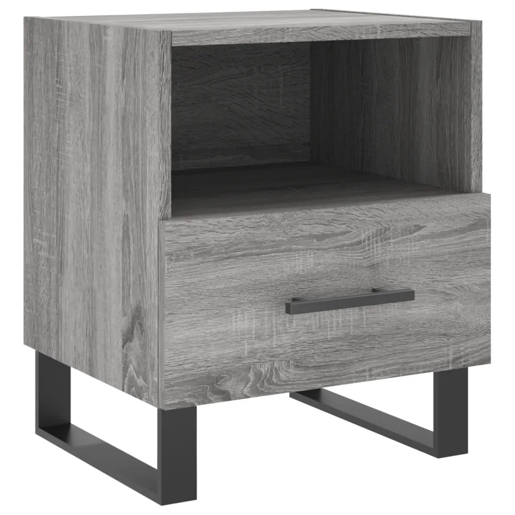 Comodino-Tavolino da notte Grigio Sonoma 40x35x47,5 cm in Legno Multistrato 379466