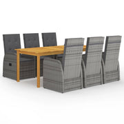 Set da pranzo da giardino per esterni 7 pezzi mobili grigi 02_0013961