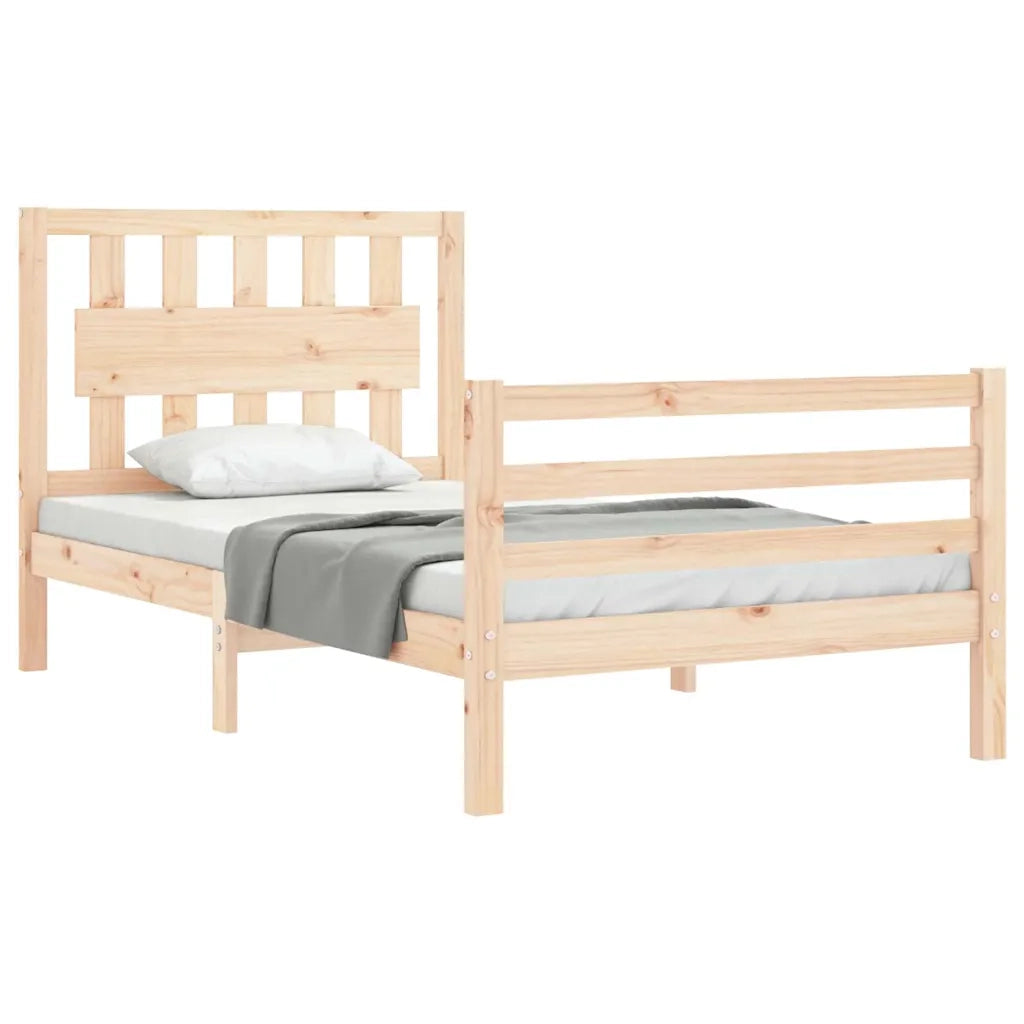 Giroletto con Testiera Small Single-Struttura Letto in Legno Massello 968972