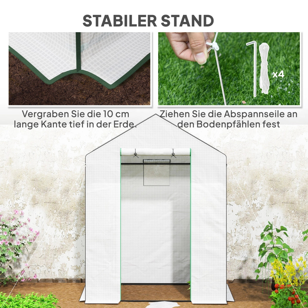 Serra in policarbonato con scaffali ¨C zephmum ¨C Bianco 143x74x190 cm