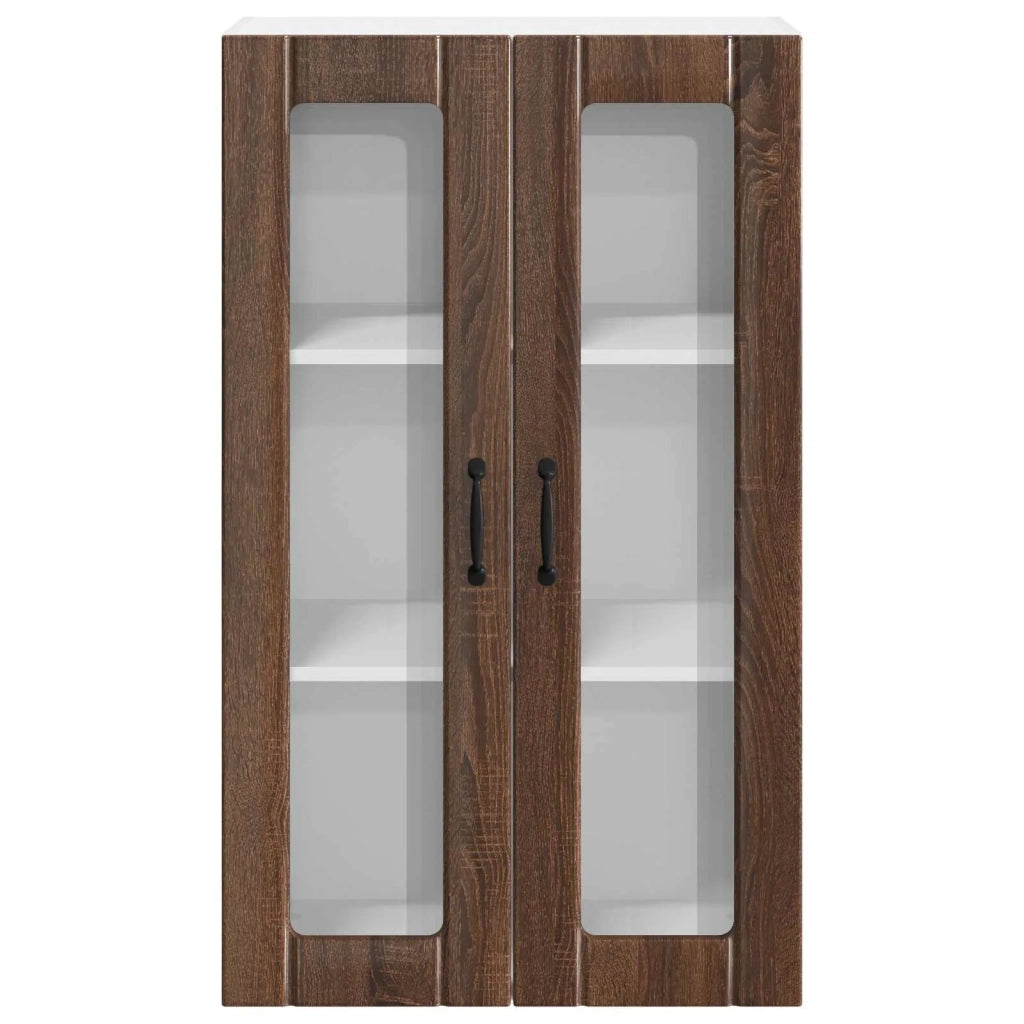 Mobile in vetro da parete LUCCA Rovere Marrone 60 x 31 x 100 cm 885182