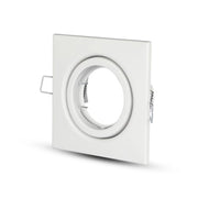 Porta Faretto Led GU10 MR16 Quadrato Con Molla Colore Bianco Orientabile Spotlight Fitting SKU-3472
