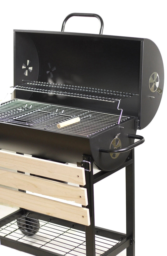 Barbecue a Carbone  con Coperchio 108x72x101 cm in Acciaio Inox con Ruote Gringo