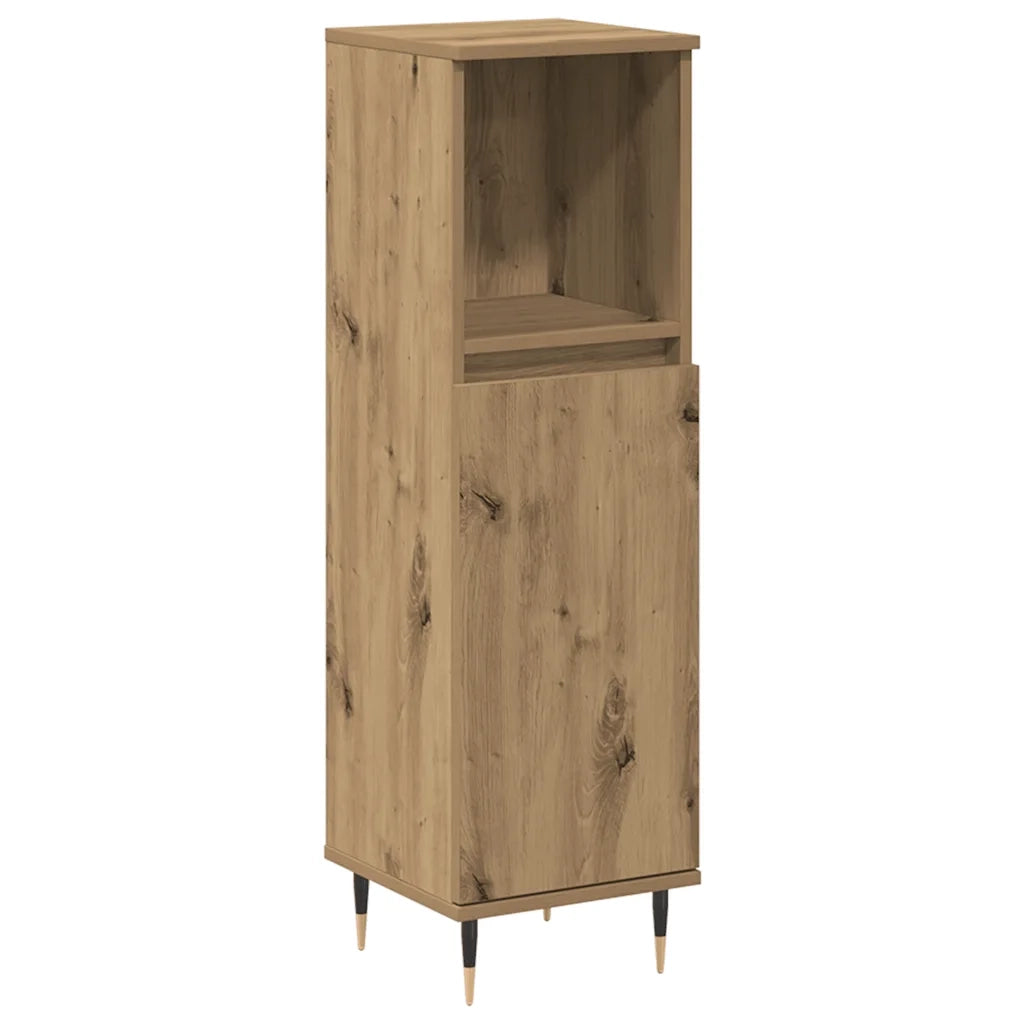Armadietto da Bagno Rovere Artigianale 30x30x100 cm Truciolato 857206