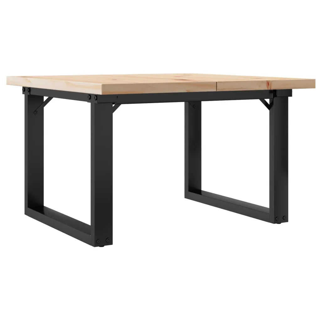 Tavolino Salotto Telaio a O 70x70x40,5cm Legno Pino e Acciaio